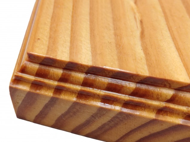 Pine wooden ceiling rose pattress Pentagon varnished 