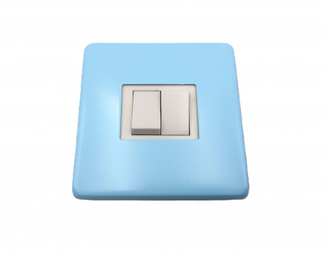 Light Switch Cover Plate Conversion In baby blue double or single switch 