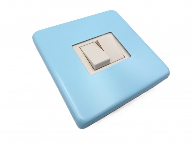 Light Switch Cover Plate Conversion In baby blue double or single switch 