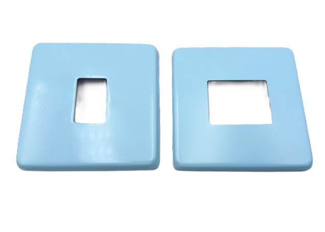 Light Switch Cover Plate Conversion In baby blue double or single switch 