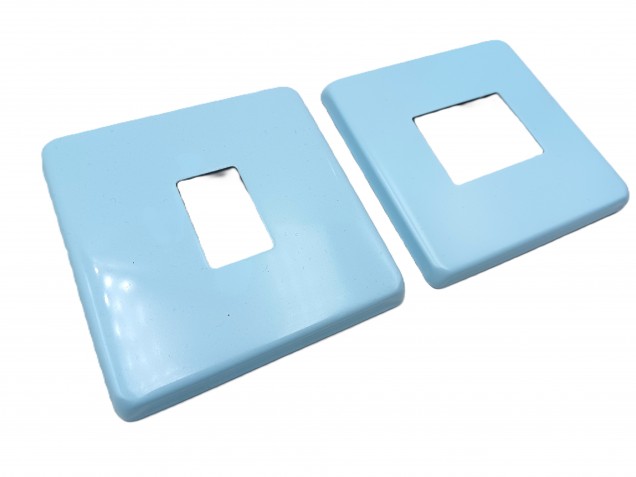 Light Switch Cover Plate Conversion In baby blue double or single switch 