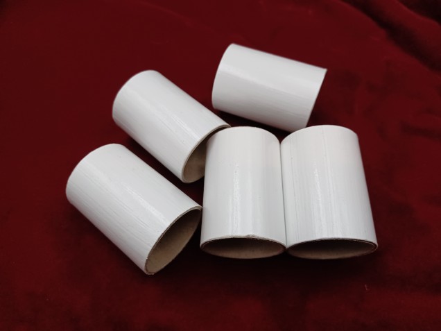 Chandelier candle Tube white plain Card 50mm x 32mm