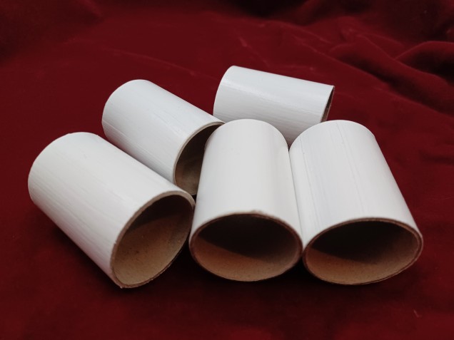 Chandelier candle Tube white plain Card 50mm x 32mm