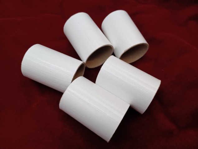 Chandelier candle Tube white plain Card 50mm x 32mm