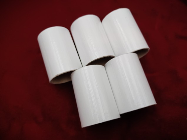 Chandelier candle Tube white plain Card 50mm x 32mm