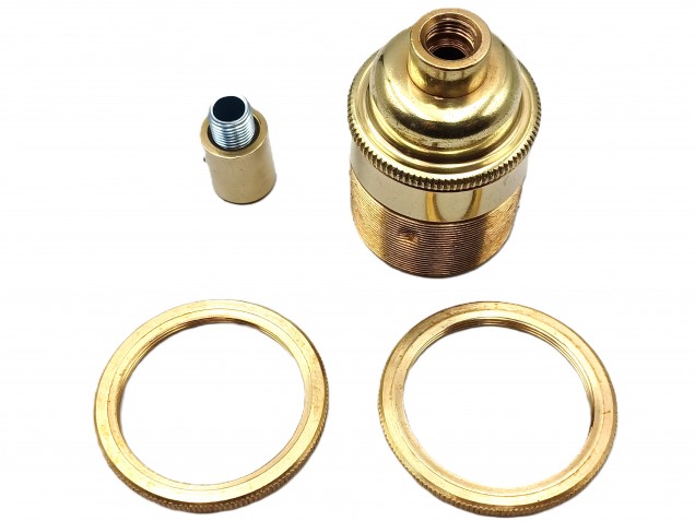 Brass Metal Ceiling Rose Light Pendant Set E27 Lamp Holder with 100mm Ceiling Rose