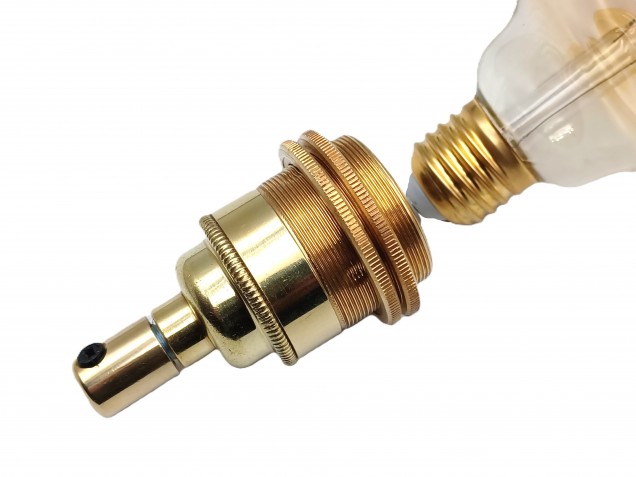 Brass Metal Ceiling Rose Light Pendant Set E27 Lamp Holder with 100mm Ceiling Rose