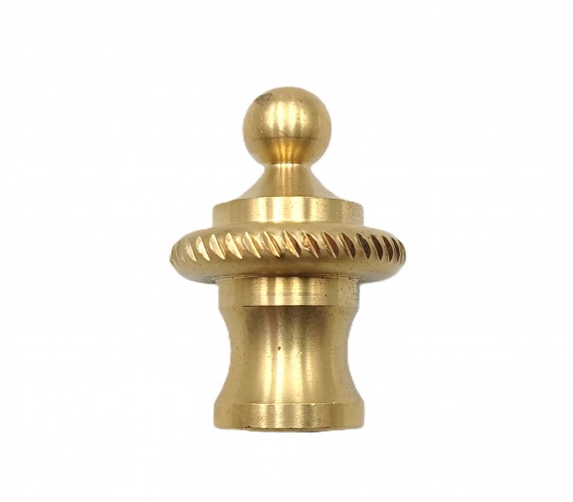 CHANDELIER ROPE EDGE FINIAL CAST BRASS 10MM THREAD