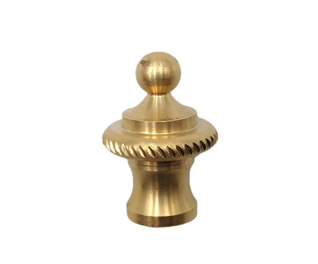 CHANDELIER ROPE EDGE FINIAL CAST BRASS 10MM THREAD