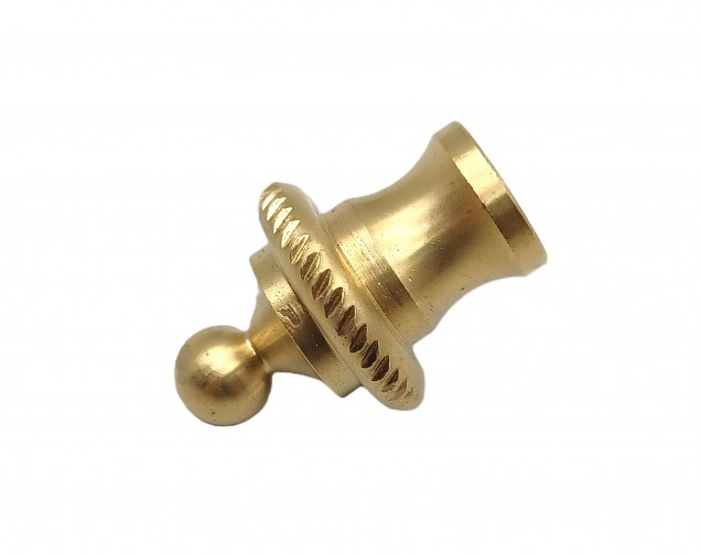 CHANDELIER ROPE EDGE FINIAL CAST BRASS 10MM THREAD