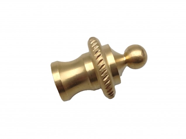 CHANDELIER ROPE EDGE FINIAL CAST BRASS 10MM THREAD