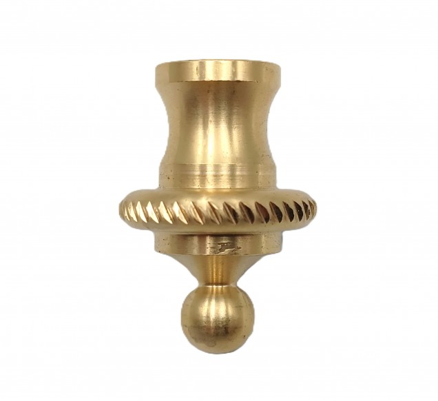 CHANDELIER ROPE EDGE FINIAL CAST BRASS 10MM THREAD