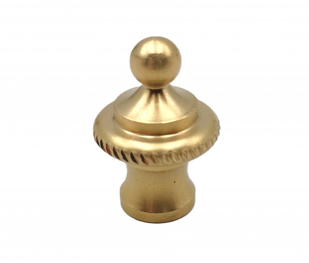 CHANDELIER ROPE EDGE FINIAL CAST BRASS 10MM THREAD