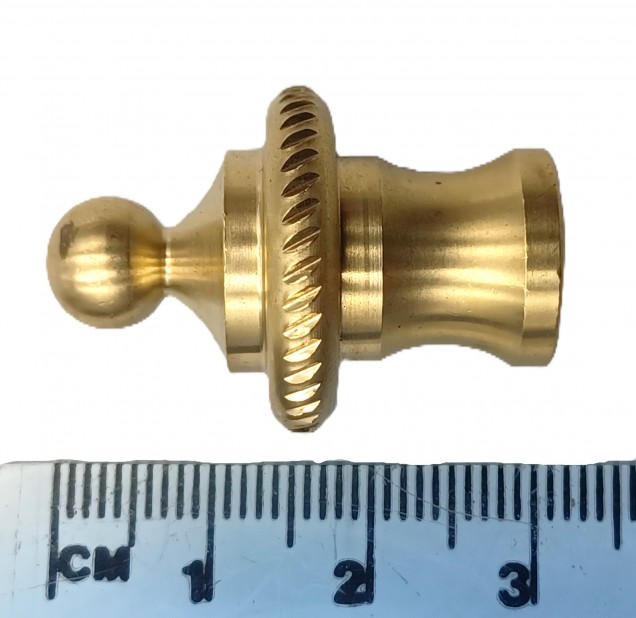 CHANDELIER ROPE EDGE FINIAL CAST BRASS 10MM THREAD