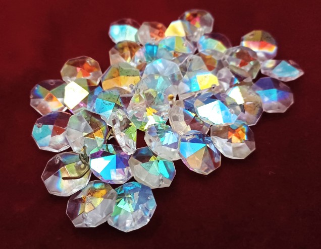 Chandelier Buttons Vintage AB Finish Single Pin Hole 14mm Pack of Twenty Five