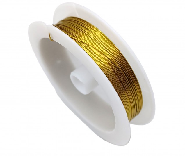 chandelier wire gold coloured copper 0.6mm x 6.5 metres