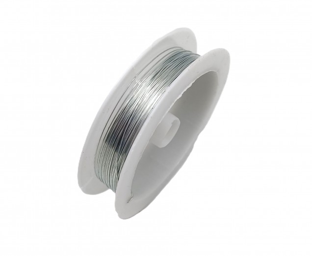 chandelier wire silver coloured copper 0.4mm x 10 metres 