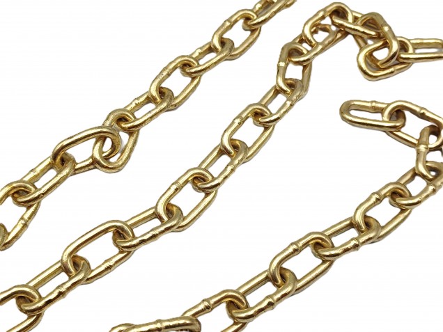 Various lengths off cuts of brass plated chandelier chain 120 kgs max load