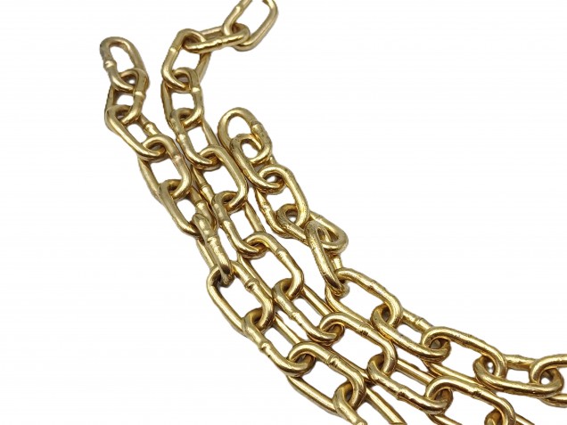 Various lengths off cuts of brass plated chandelier chain 120 kgs max load