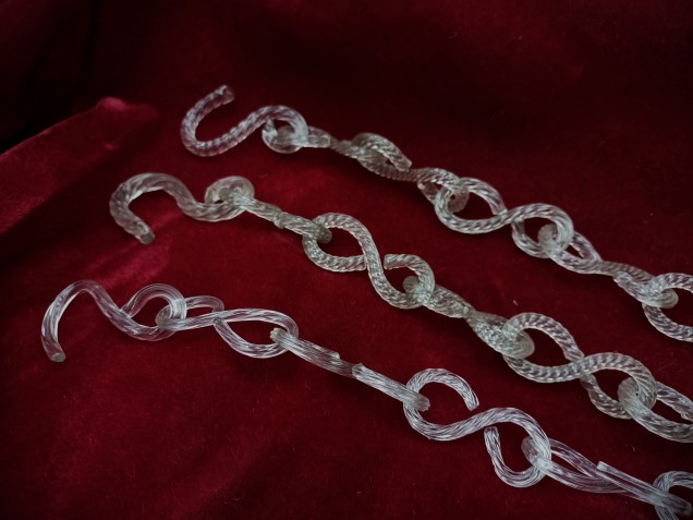 Murano Glass Sway Chain Clear Glass 