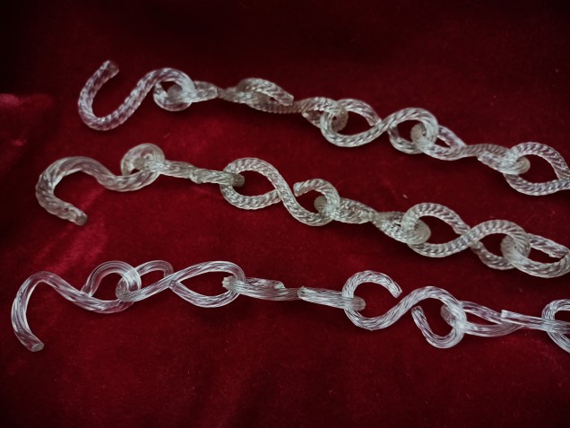 Murano Glass Sway Chain Clear Glass 