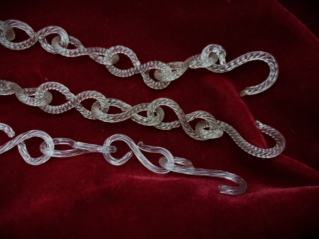 Murano Glass Sway Chain Clear Glass 