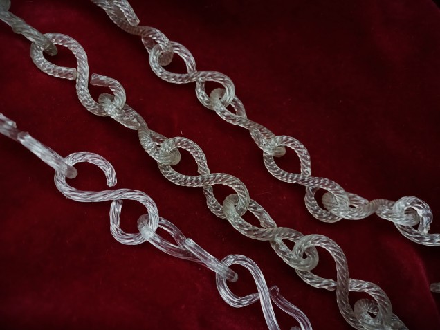 Murano Glass Sway Chain Clear Glass 