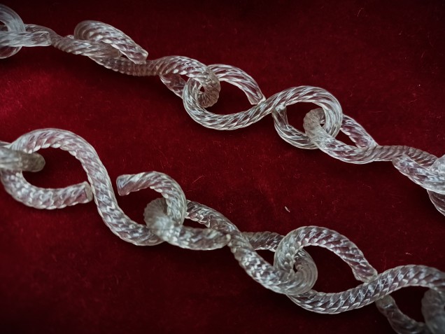 Murano Glass Sway Chain Clear Glass 