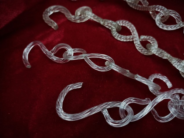Venetian Glass Sway Chain Clear Glass  
