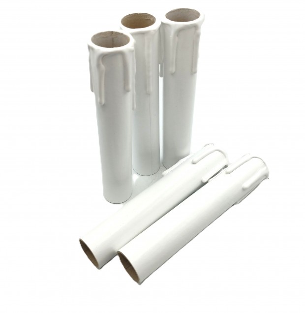Chandelier Candle Tubes White Drip Card 150mm x 24mm 