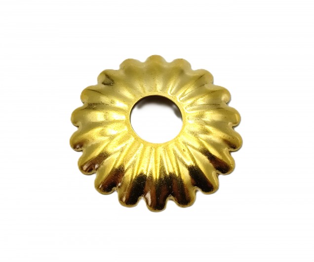 Polished brass Decorative Rosette flower cap cover 35mm Diameter with 10mm Hole  