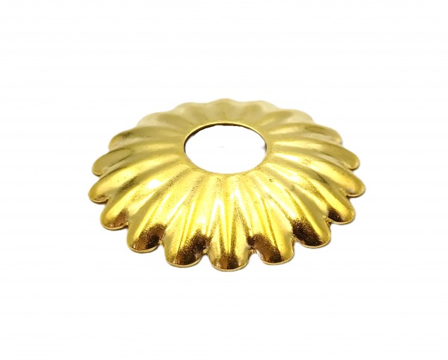 Polished brass Decorative Rosette flower cap cover 35mm Diameter with 10mm Hole  