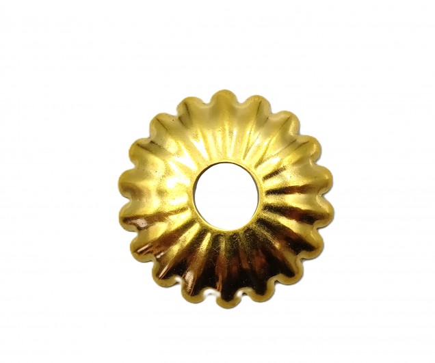 Polished brass Decorative Rosette flower cap cover 35mm Diameter with 10mm Hole  