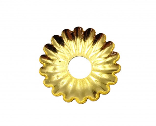 Polished brass Decorative Rosette flower cap cover 35mm Diameter with 10mm Hole  