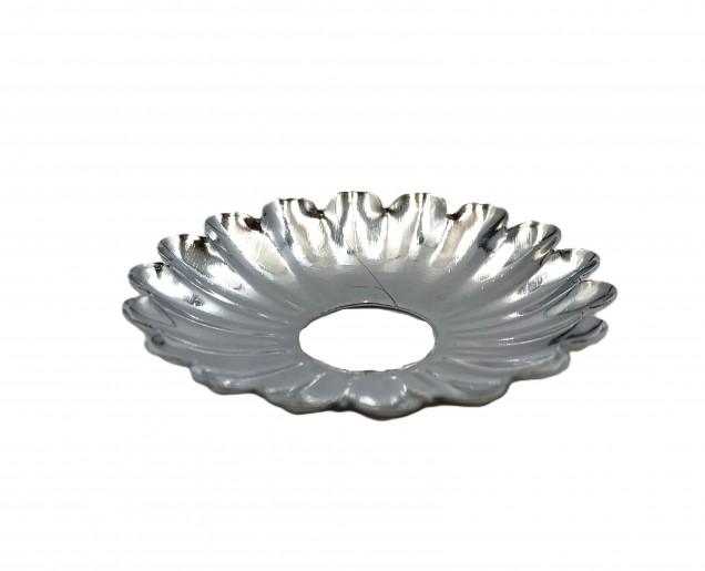 Decorative Rosette flower cap in chrome 35mm Diameter x 10mm Hole 
