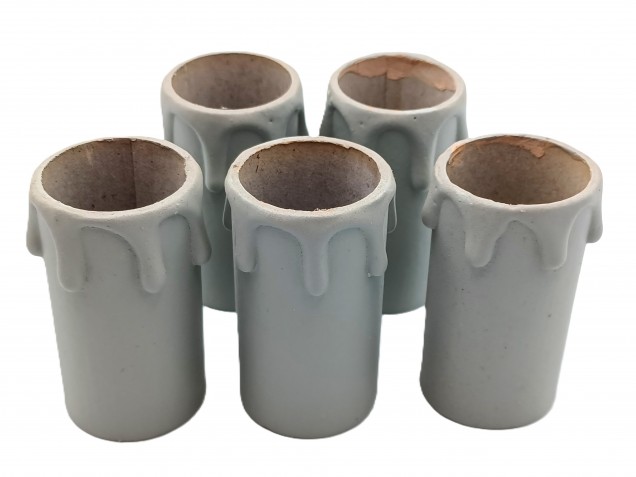 Candle Tubes Grey Drip Card 55mm x 26mm pack of 5 