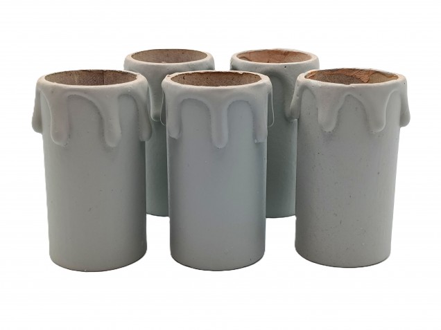 Candle Tubes Grey Drip Card 55mm x 26mm pack of 5 