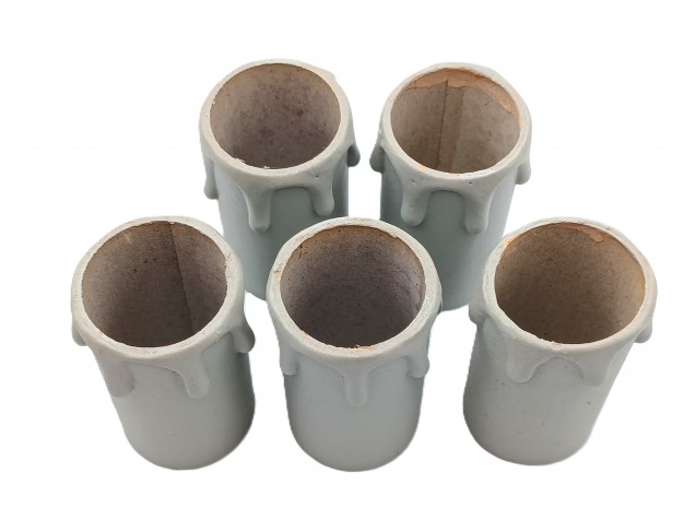 Candle Tubes Grey Drip Card 55mm x 26mm pack of 5 