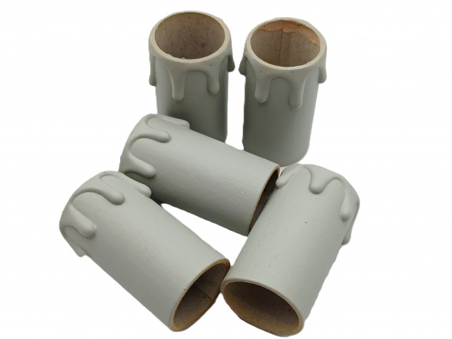 Candle Tubes Grey Drip Card 55mm x 26mm pack of 5 