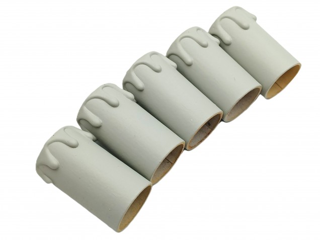 Candle Tubes Grey Drip Card 55mm x 26mm pack of 5 