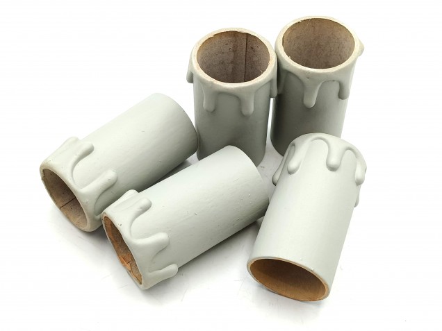 Candle Tubes Grey Drip Card 55mm x 26mm pack of 5 