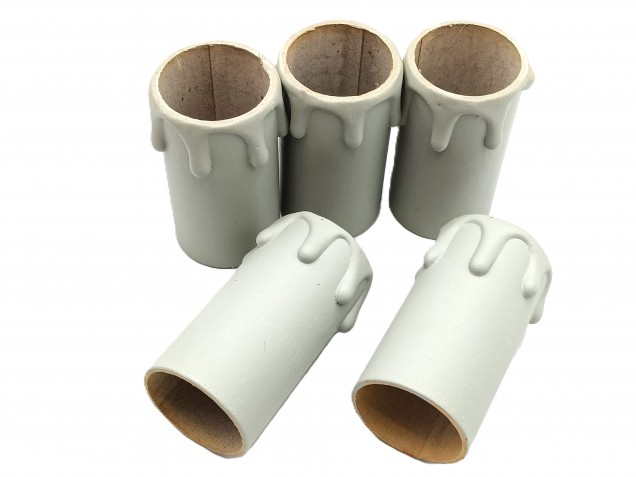 Candle Tubes Grey Drip Card 55mm x 26mm pack of 5 