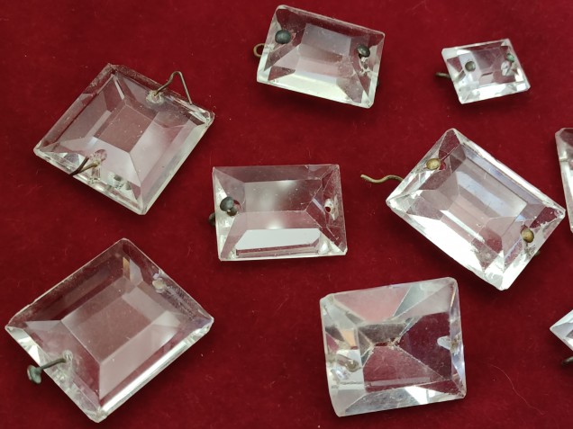 Chandelier crystal rectangular buttons 18th and 19th century