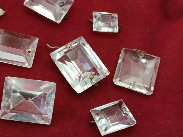 Chandelier crystal rectangular buttons 18th and 19th century