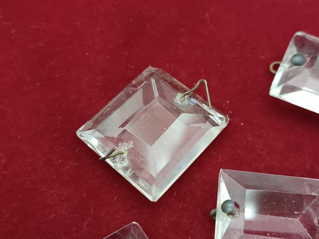 Chandelier crystal rectangular buttons 18th and 19th century