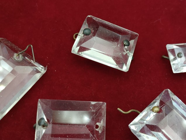 Chandelier crystal rectangular buttons 18th and 19th century