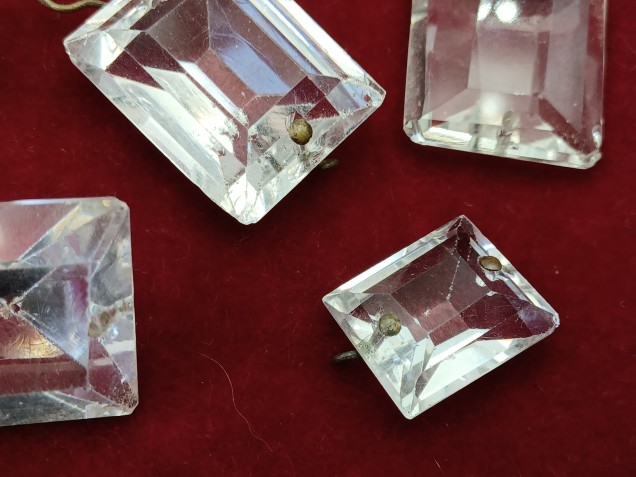 Chandelier crystal rectangular buttons 18th and 19th century