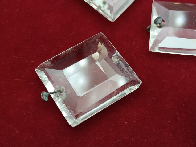 Chandelier crystal rectangular buttons 18th and 19th century