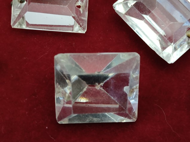 Chandelier crystal rectangular buttons 18th and 19th century