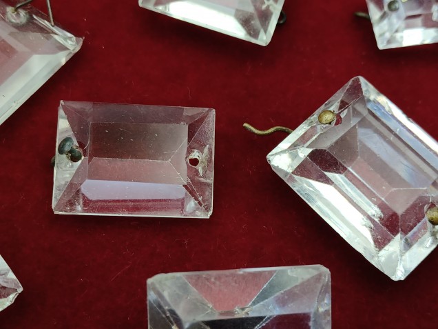 Chandelier crystal rectangular buttons 18th and 19th century